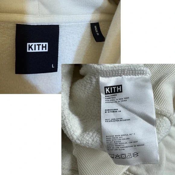Kith Candy Cane Williams Ill Hoodie ‘Sandrift' White/Beige Men’s Size Large